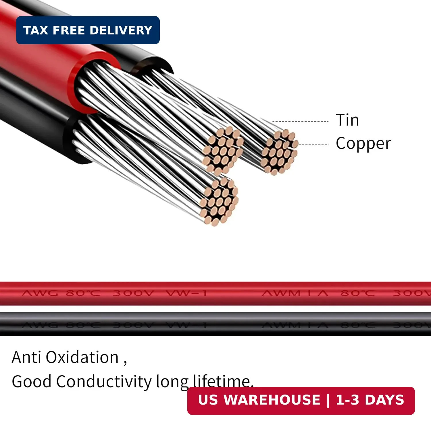 XT60i to O Ring Terminal Cable，More Than 8A，10AWG Extension Cable XT60i Female t