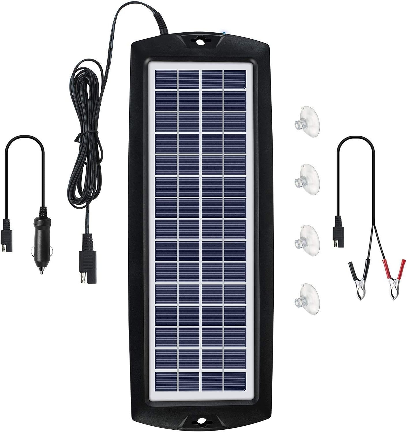 12V Solar Car Battery Charger & Maintainer – Portable Power Kit for All Vehicles