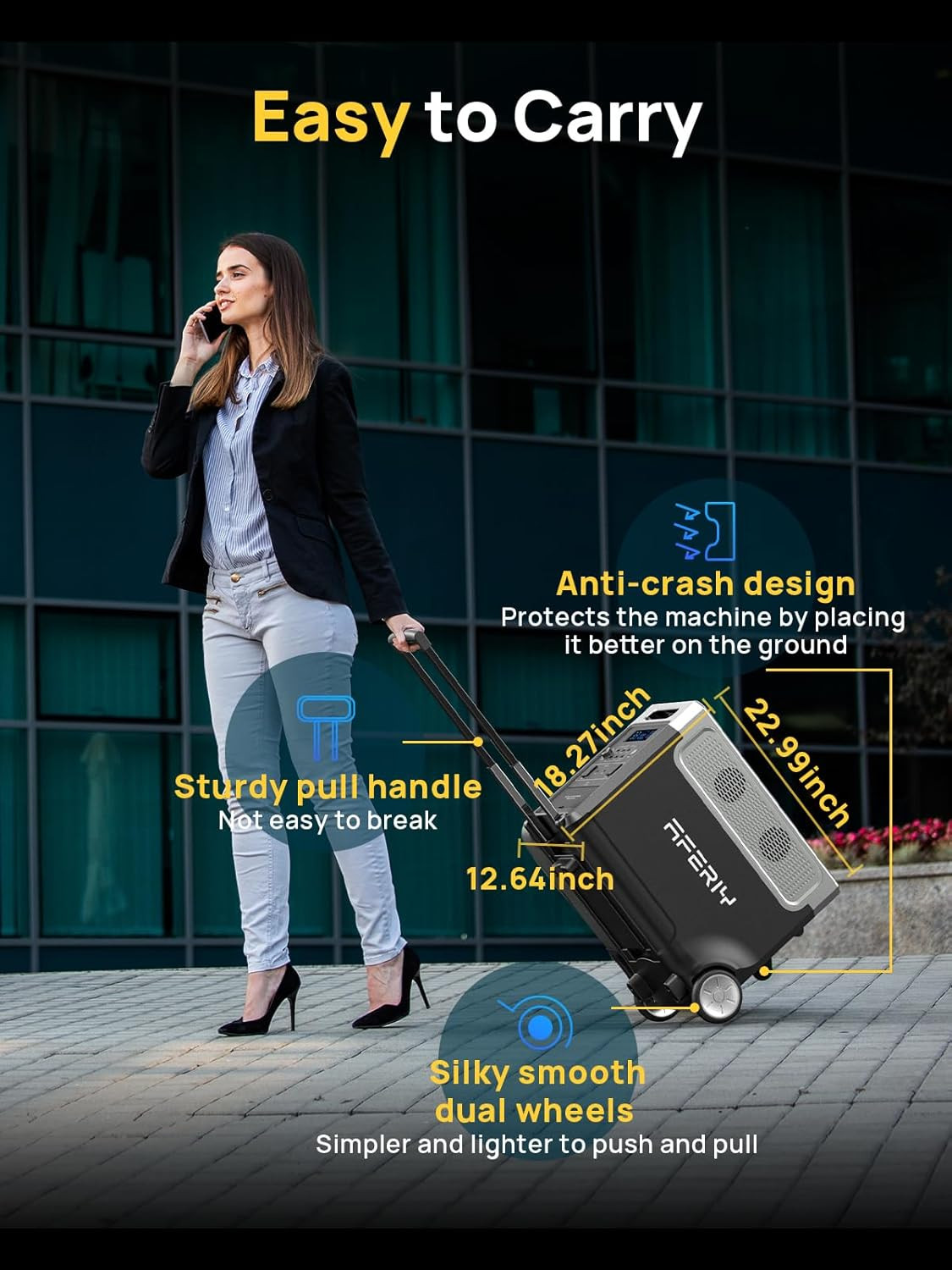 3840Wh Portable Power Station, 5 AC Outlets, Fast Charge, Solar Generator