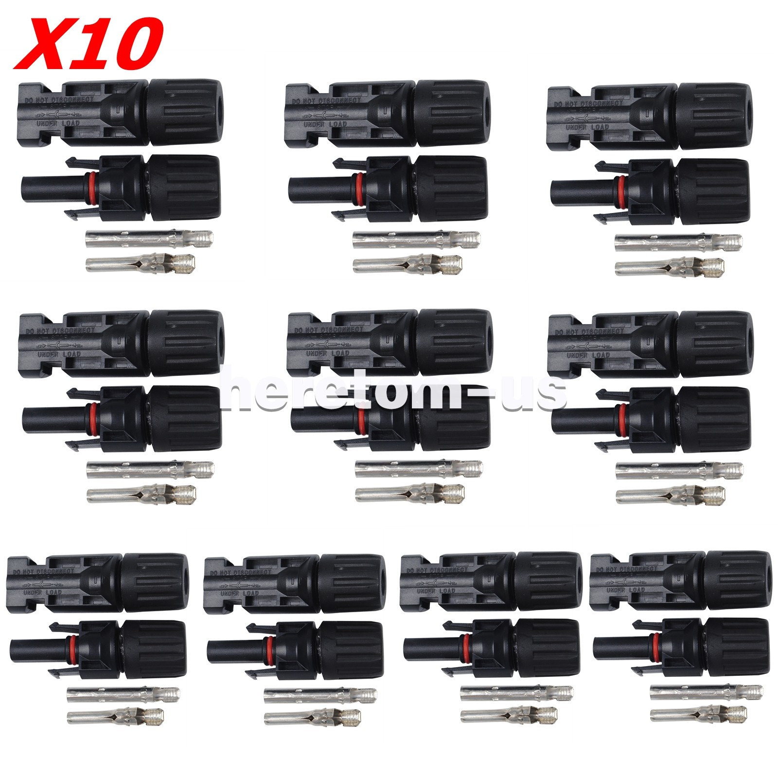 10 Pair Male Female M/F Wire Cable Connectors Solar Panel Adapter 30A Waterproof