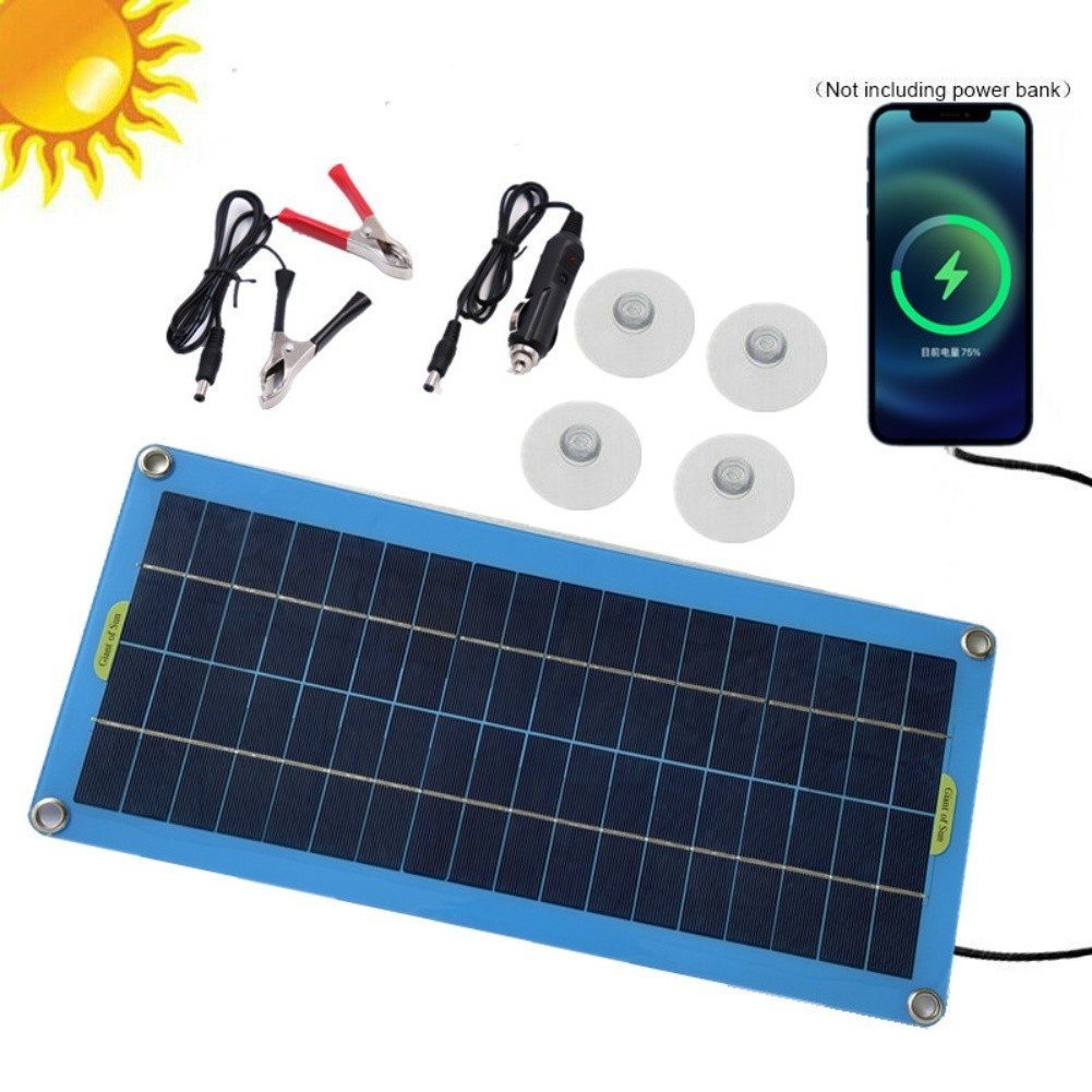 12V 30W Solar Panel For Camping PET Laminated Sheet Reverse Current Protection