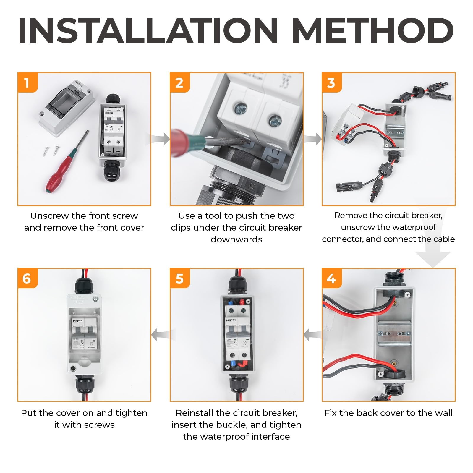Solar Panel Disconnect Switch 1000V 60A PV Shut Off Switch Outdoor Circuit Br…