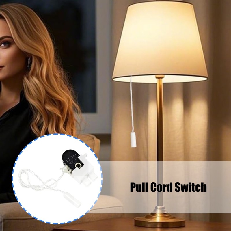 4Pcs 2A 250V Miniature Cord Pull Switches For Bathroom Bedroom Lighting Fixtures