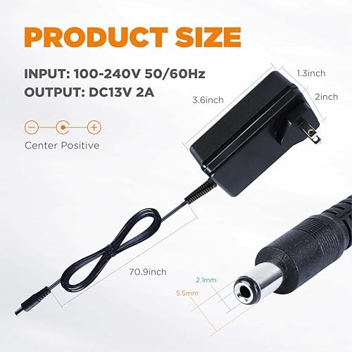 SiYuan Generator Battery Charger, 12V 2A Output, 5.5mm/2.1mm Connector,