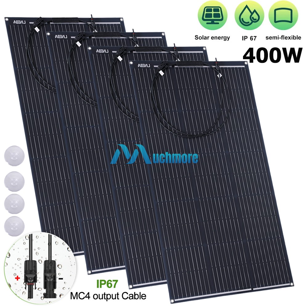 400W 200W 100W 18V Flexible Mono Solar Panel RV/Car battery/Home Off-Grid Power