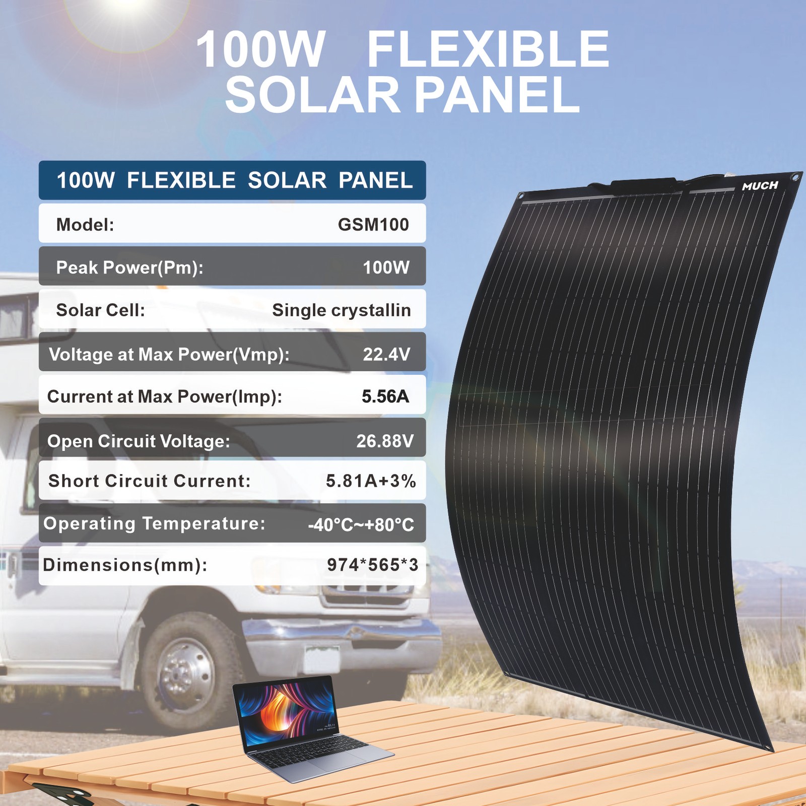 New 400W Solar Panel Monocrystalline Kit Off Grid RV Home Outdoor Camping New