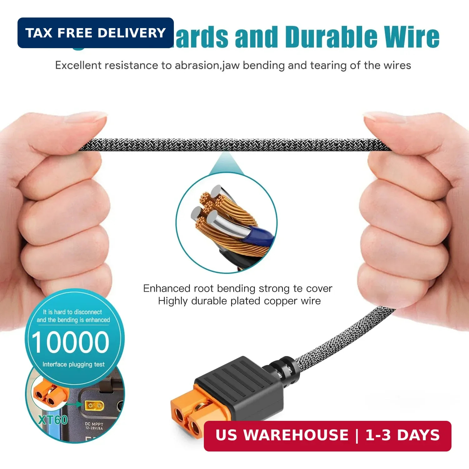 TAIFU 12V/24V XT60i Car Charger Cable for Anker SOLIX Series C300C1000,EF ECOFLO