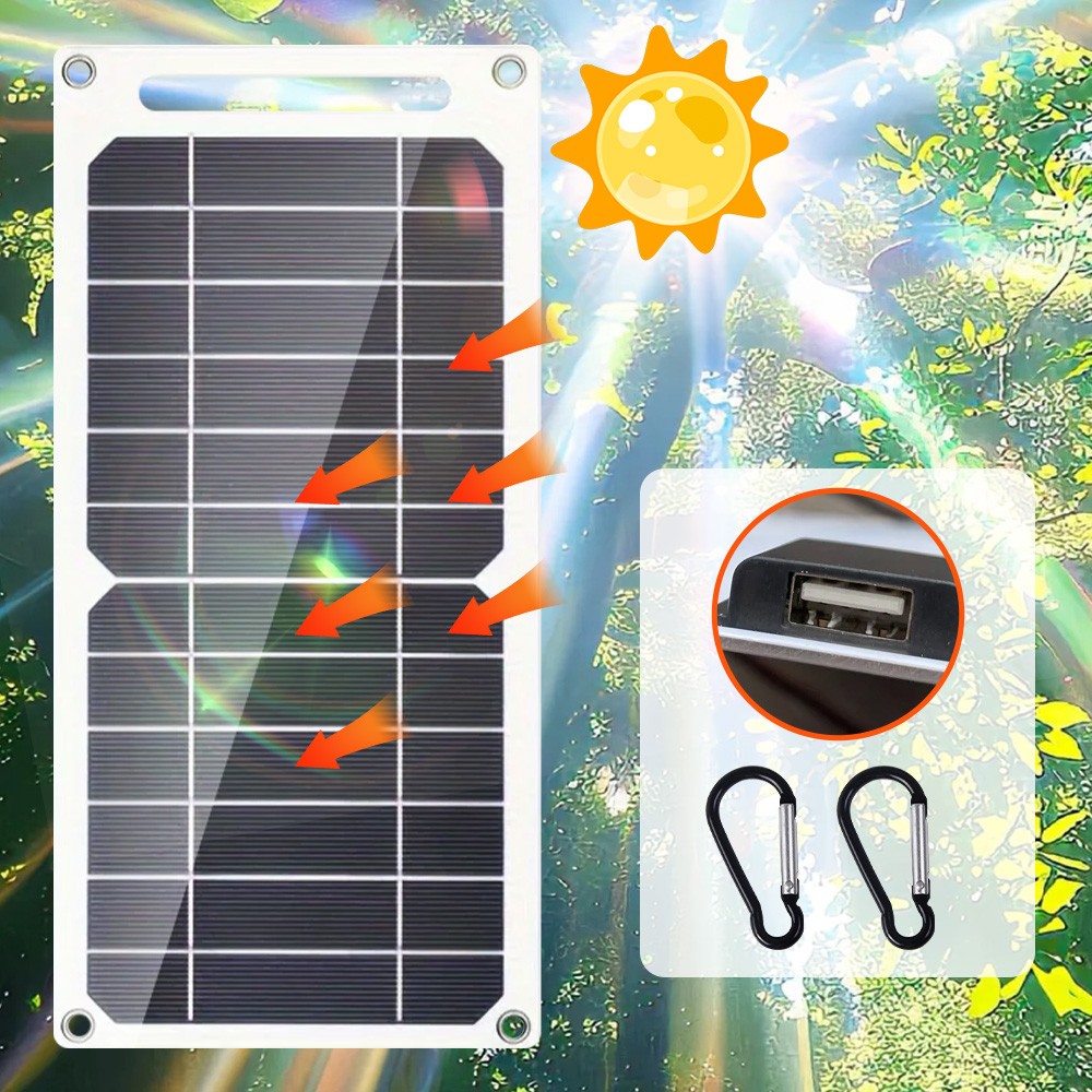 20W Flexible Mono Solar Panel Kit Battery Charger 5V Port For Outdoor Hunting