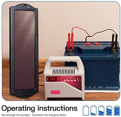 2.5W Solar Panel 12V Trickle Charger Battery Charger Kit Maintainer Boat Car RV
