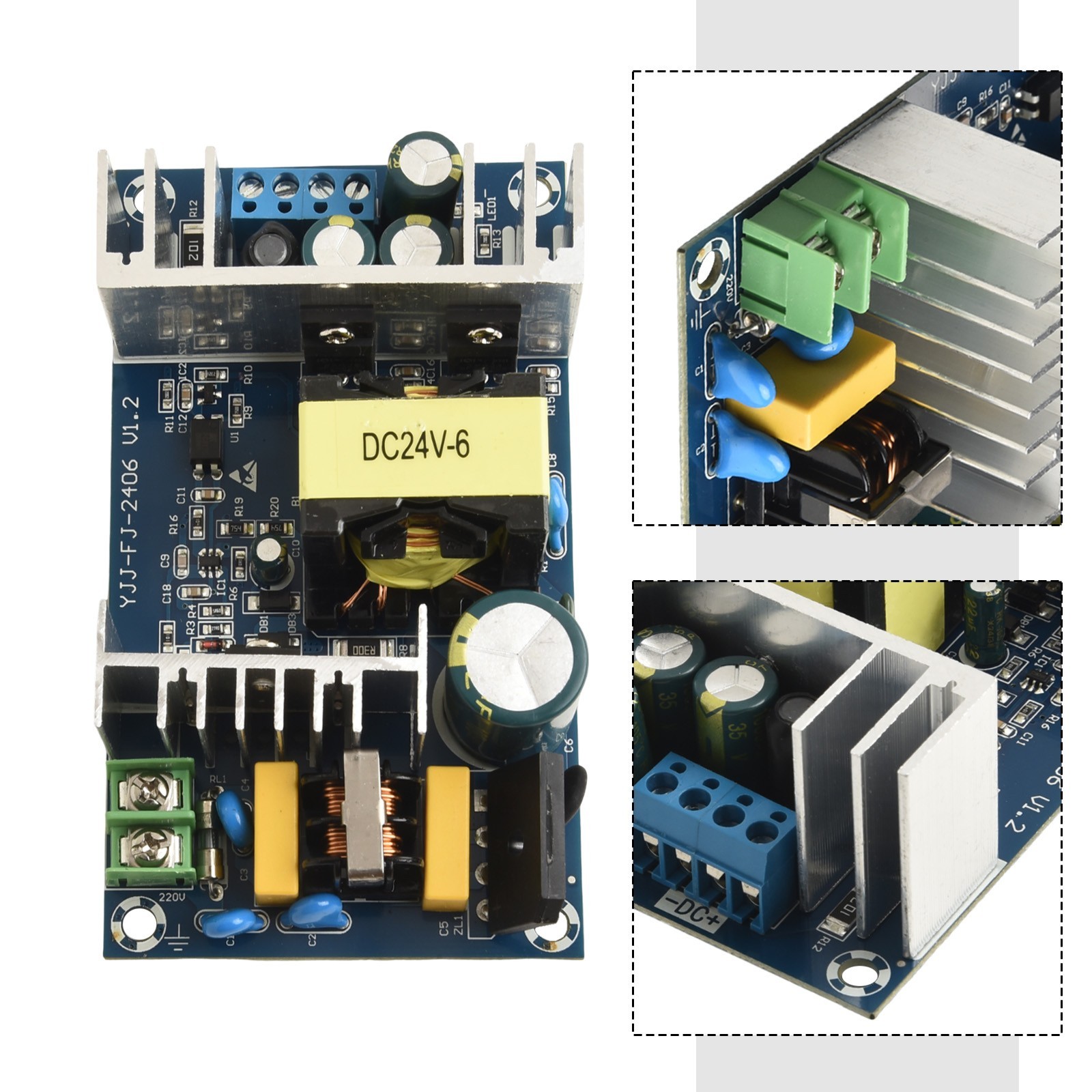 Power Supply Module with Short Circuit Protection and Heat Dissipation