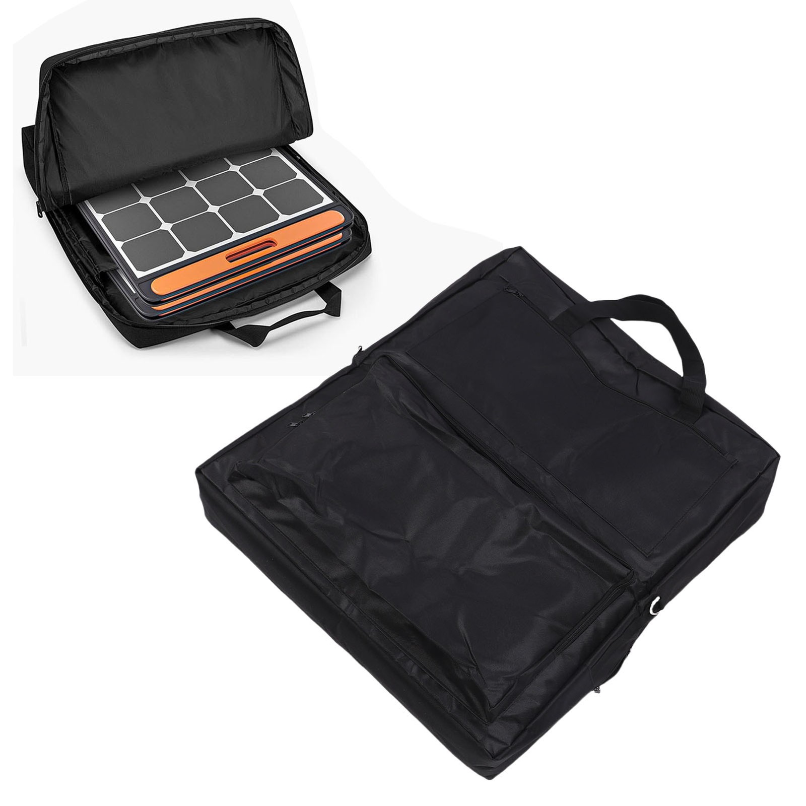 Solar Panel Storage Bag Double Layer Folding Travel Solar Panel Carrying Case