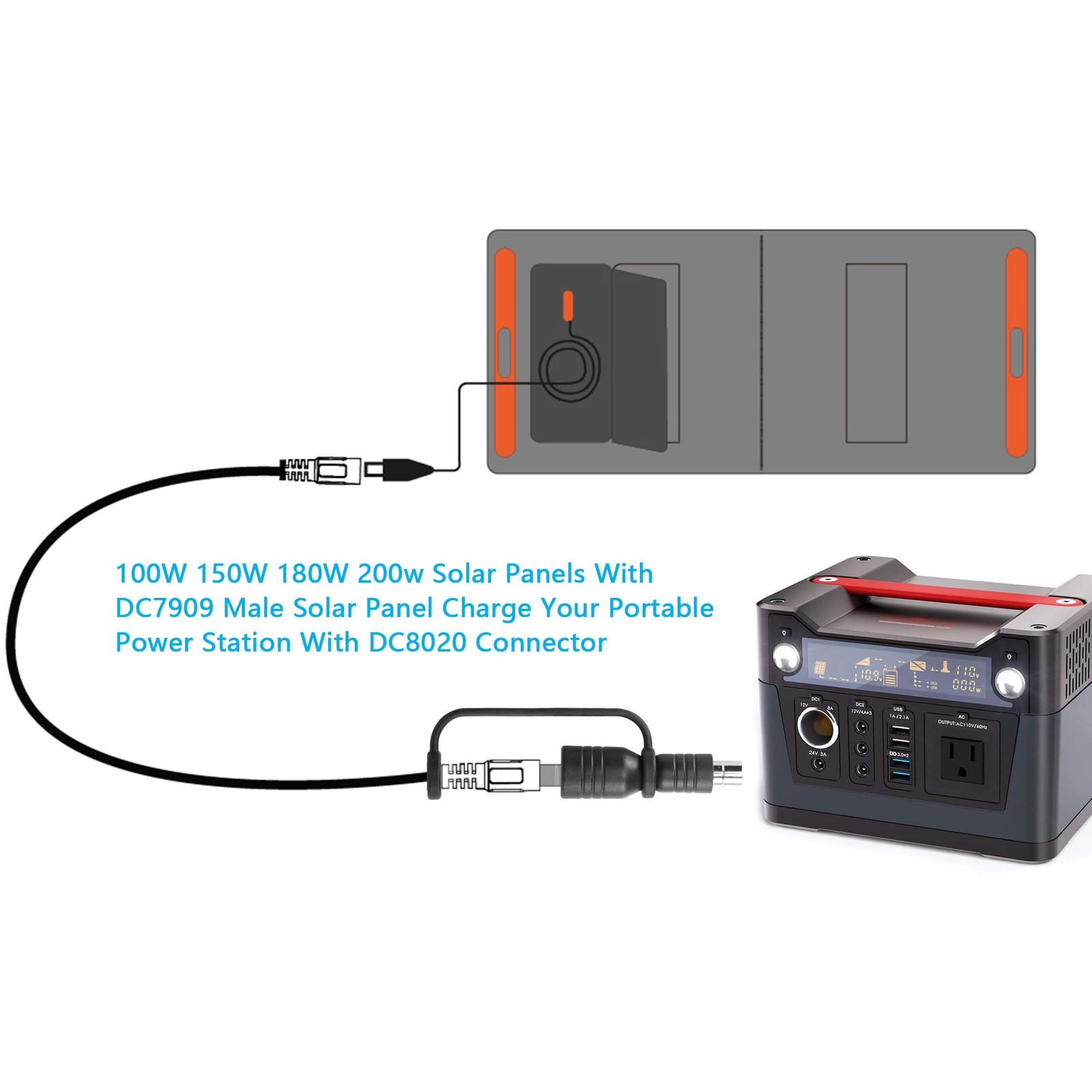 DC7909 to DC8020 Adapter, DC7909 Female to DC8020 Male Connector Adapter,for …