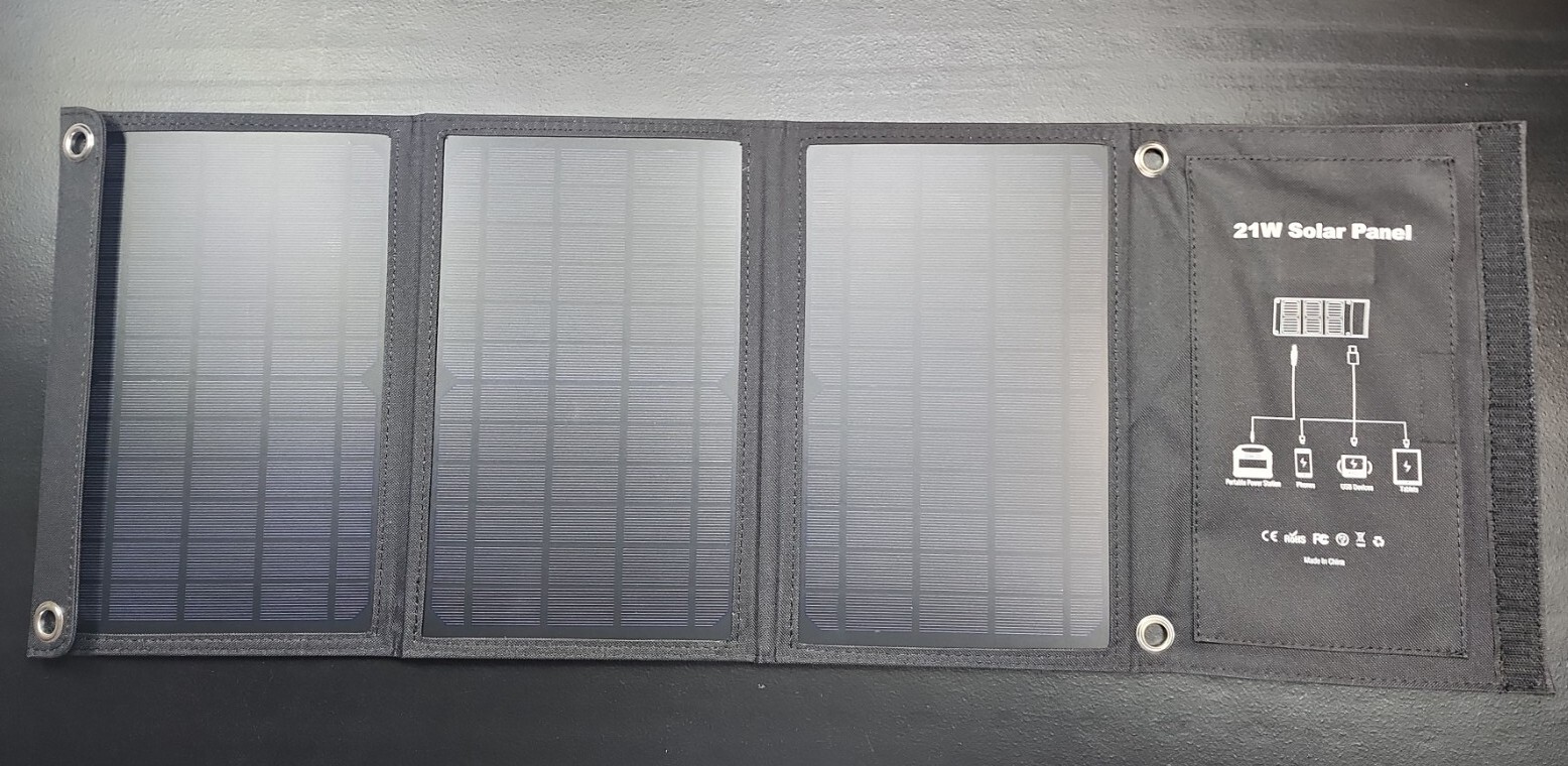 21 Watt Foldable Solar Panel Charger, USB Charge port & DC5 Port, Outdoor Campin