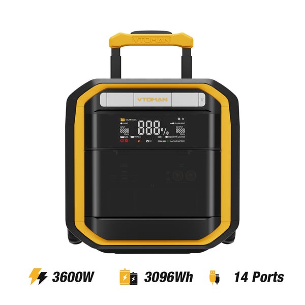 VTOMAN FlashSpeed Pro 3600 Portable Power Station, 3096Wh LFP Battery Solar
