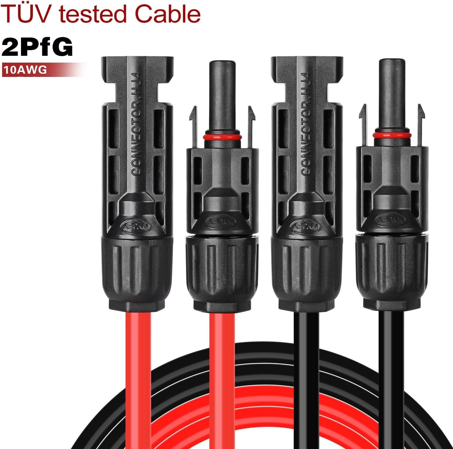Solar Cable 6 Feet 10AWG Solar Extension Cable with Female and Male Connector…