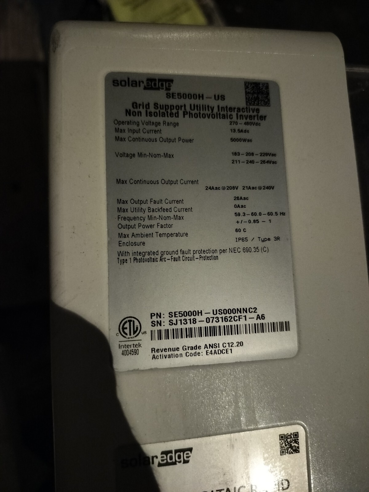 Solar Edge Se5000h