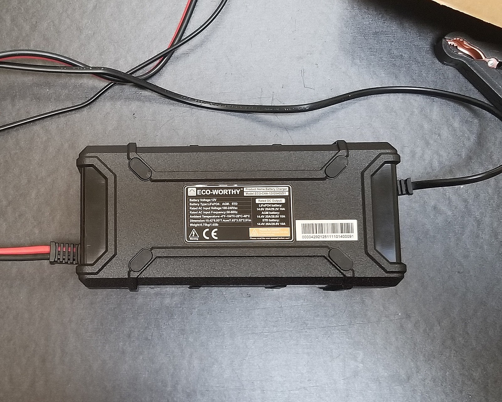 ECO-WORTHY 12V/24V 20A Lithium LifePO4 Battery Charger