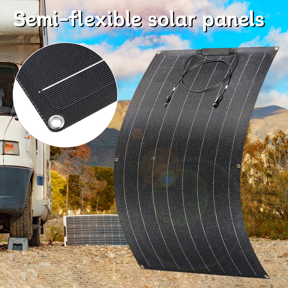 150W 18V Flexible Solar Panel ETFE Semi-Flex CIGS RV Boat Marine Charger w/ MC4