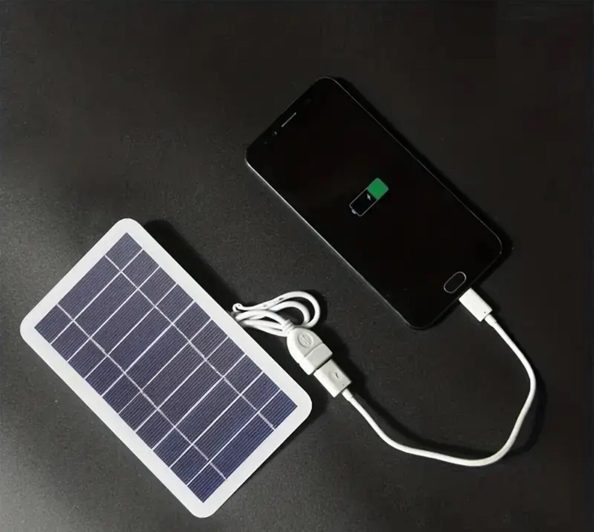 1pc Solar Portable Charging Panel Outdoor Waterproof Solar USB Charger
