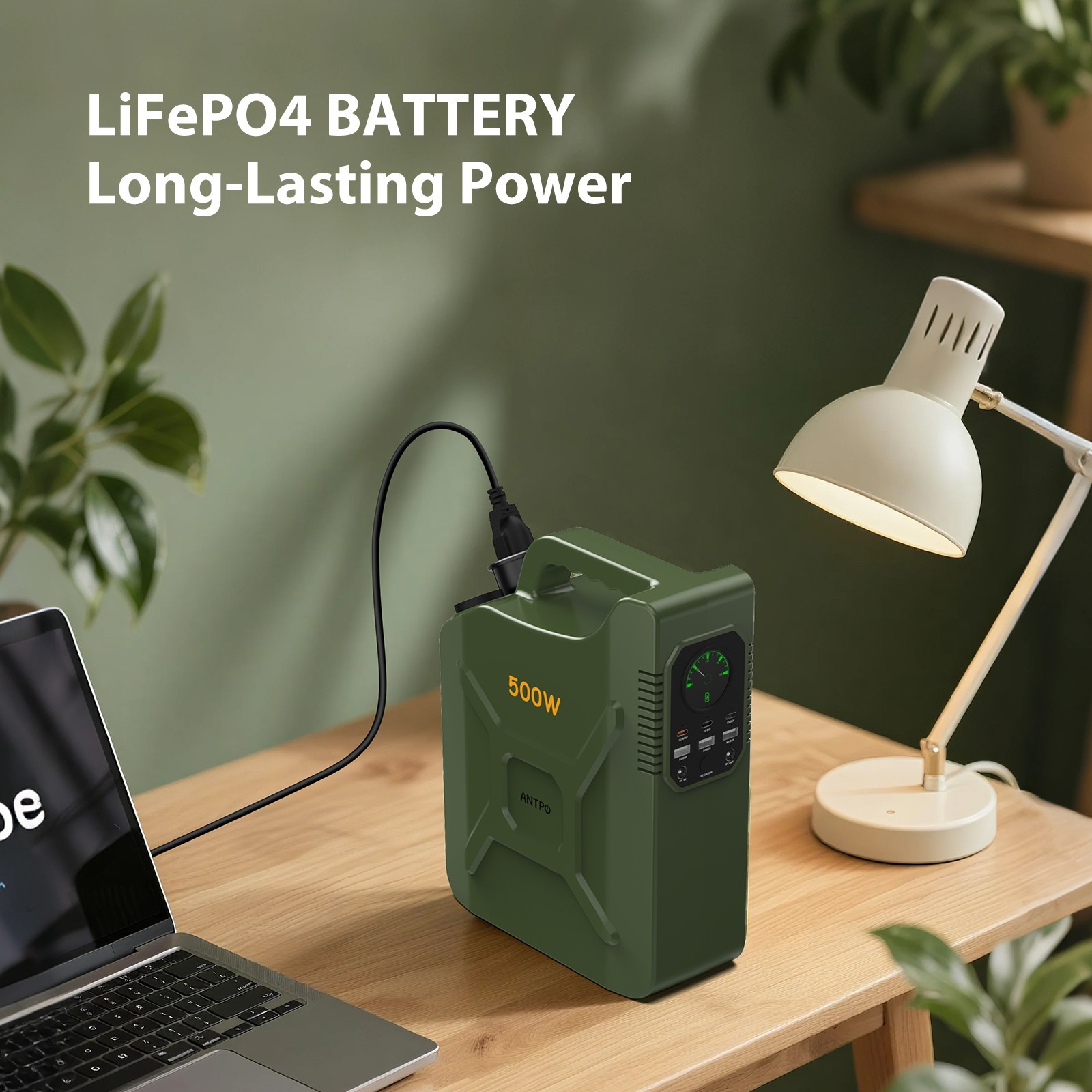 ANTPO 500W Portable Power Station Backup Power Supply Bank for Camping Blackout
