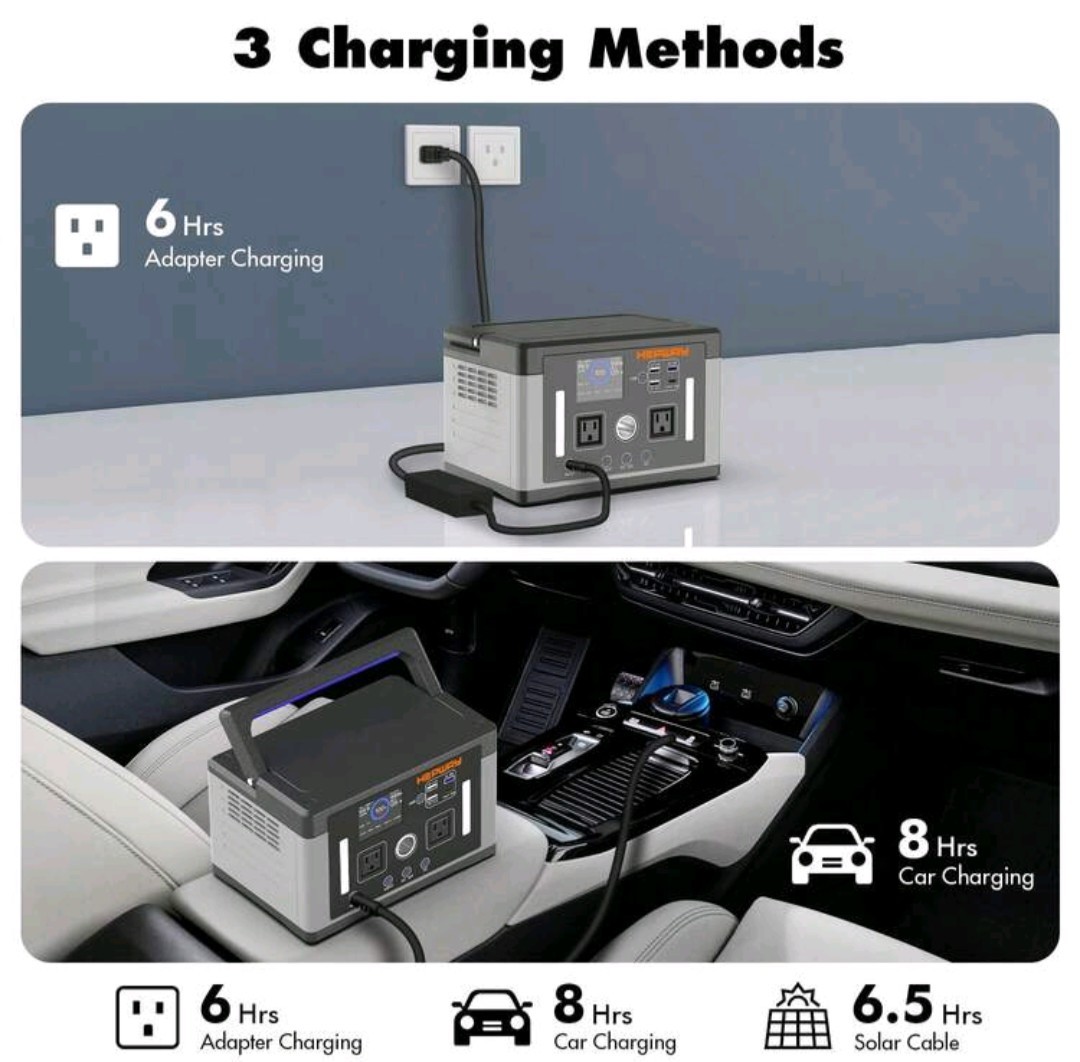 Portable Power Station 700W, 577Wh Battery Solar Generator, Power Bank 110V/ Sur
