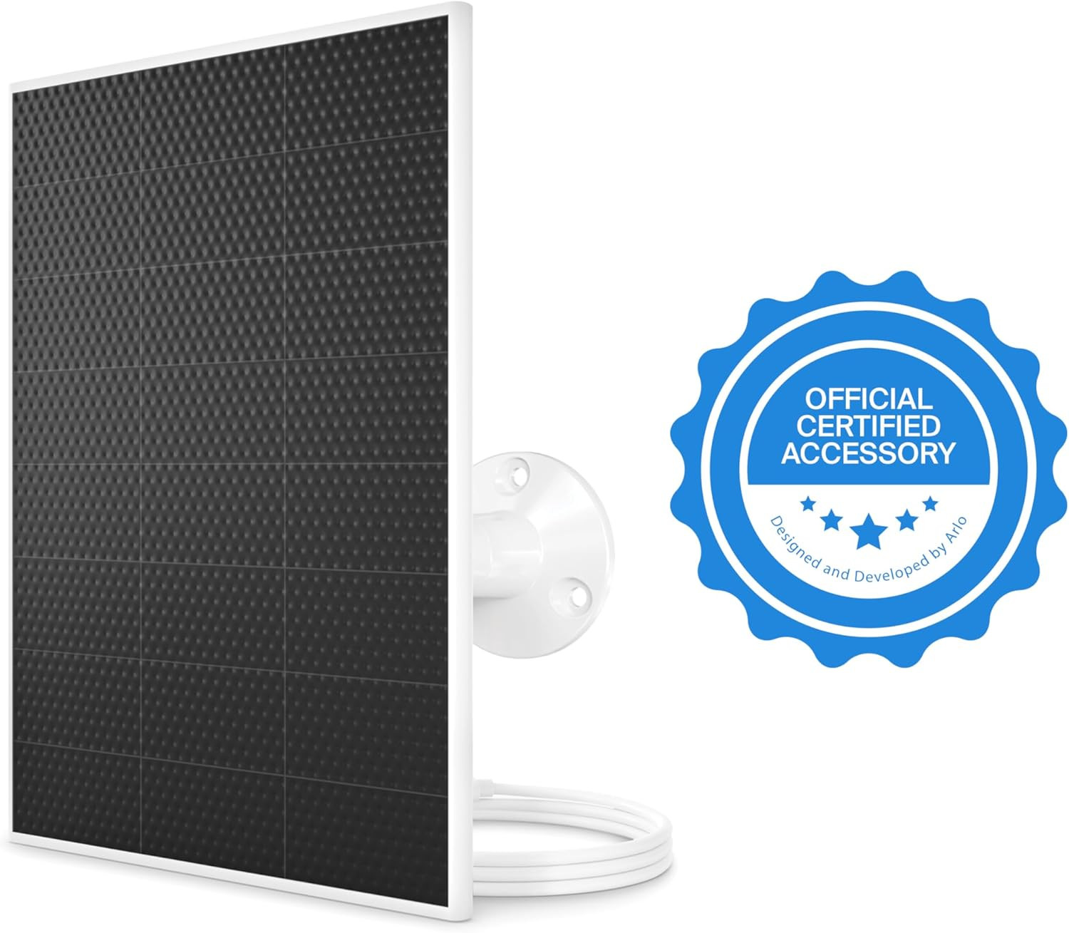Arlo Solar Panel Charger (White), Arlo Certified Accessory, Weather Resistant, E