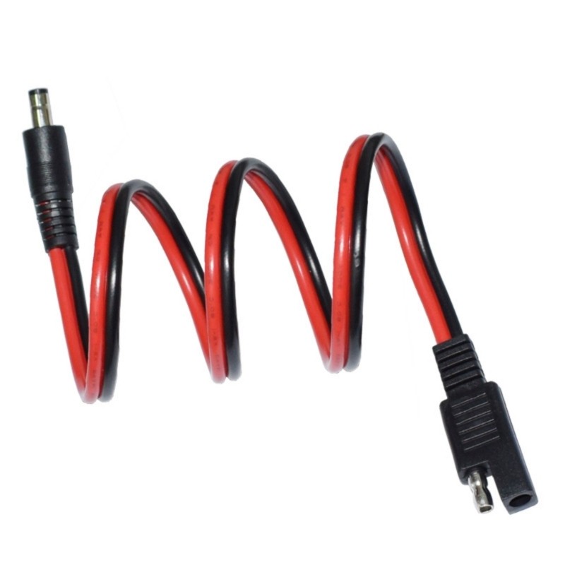 60cm SAE 2Pin Quick Disconnects to DC5.5mm Power Cable for Reliable Motorcycle