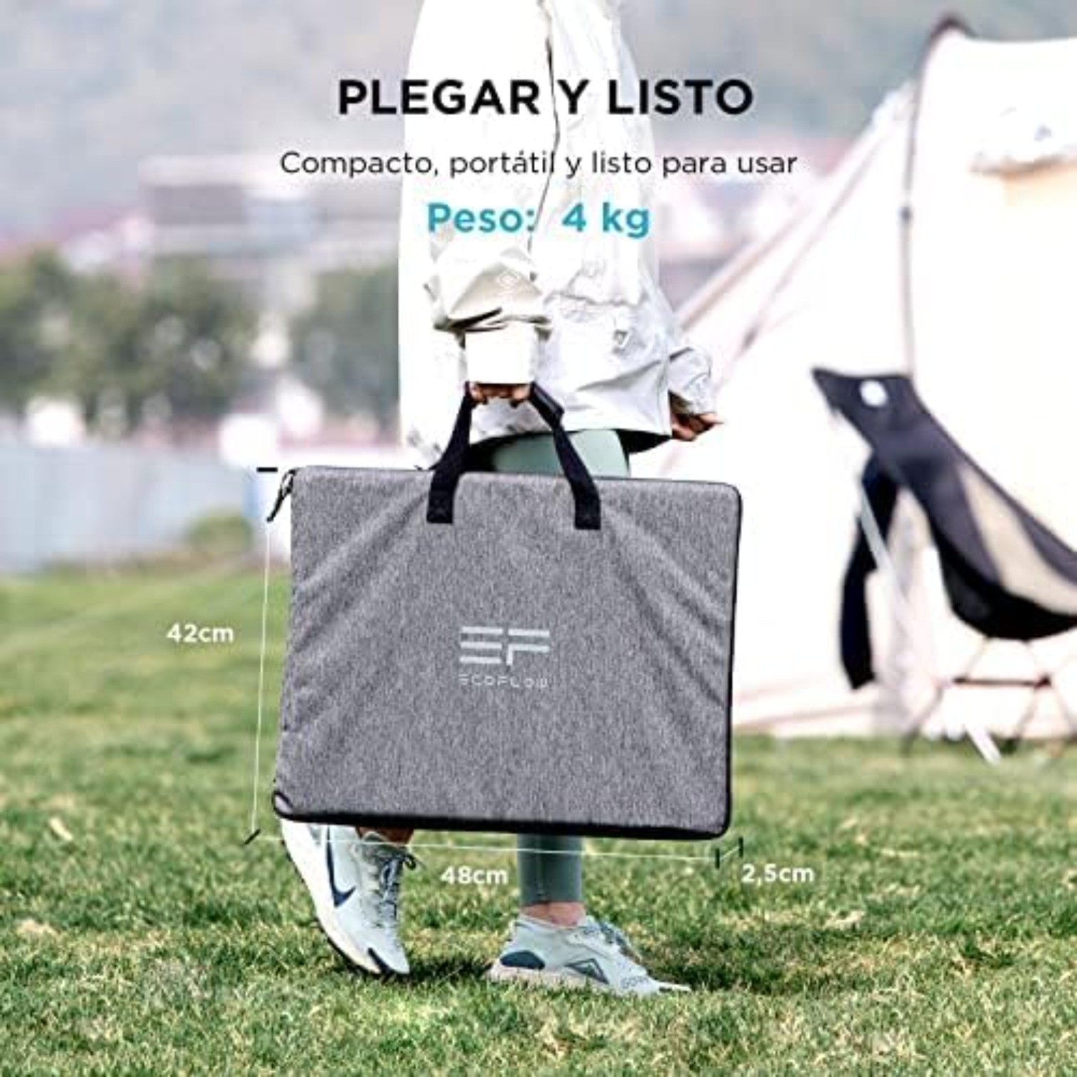 110W Portable Solar Panel, Waterproof Foldable with Carry Case, 23% Efficiency