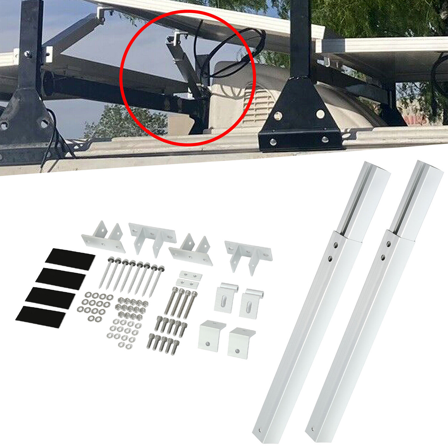 2Pcs Adjustable Solar Panel Tilt Mount Brackets Support For RV, Roof, Boat, Shed
