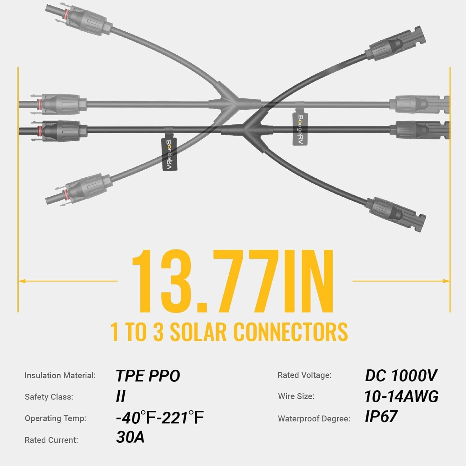 Solar Y Branch Connectors Solar Panel Parallel Connectors 1 to 3 Solar Cable …