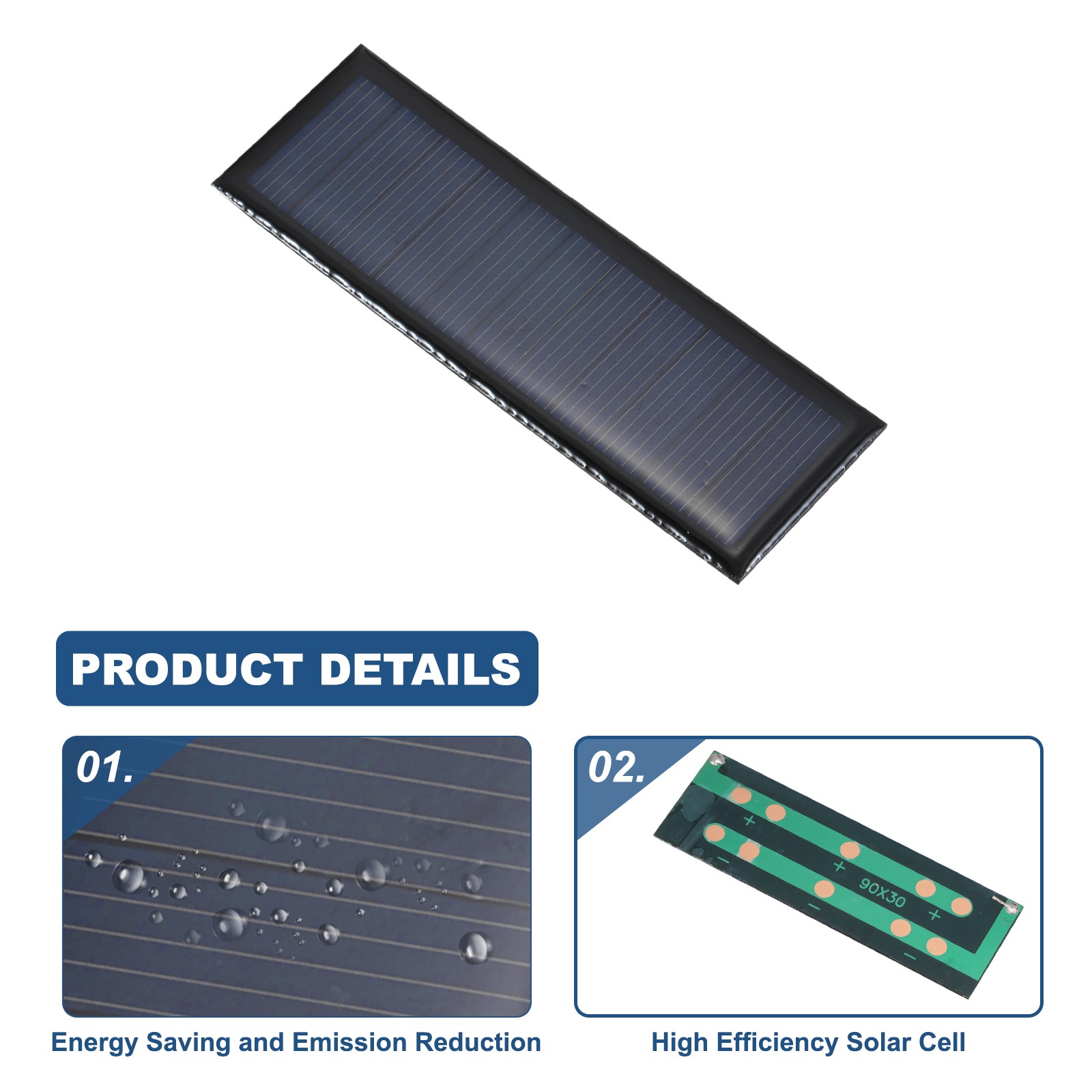 2PCS 5.5V 0.33W 0.06A Mini Solar Panels for Solar Power Small Solar Cells