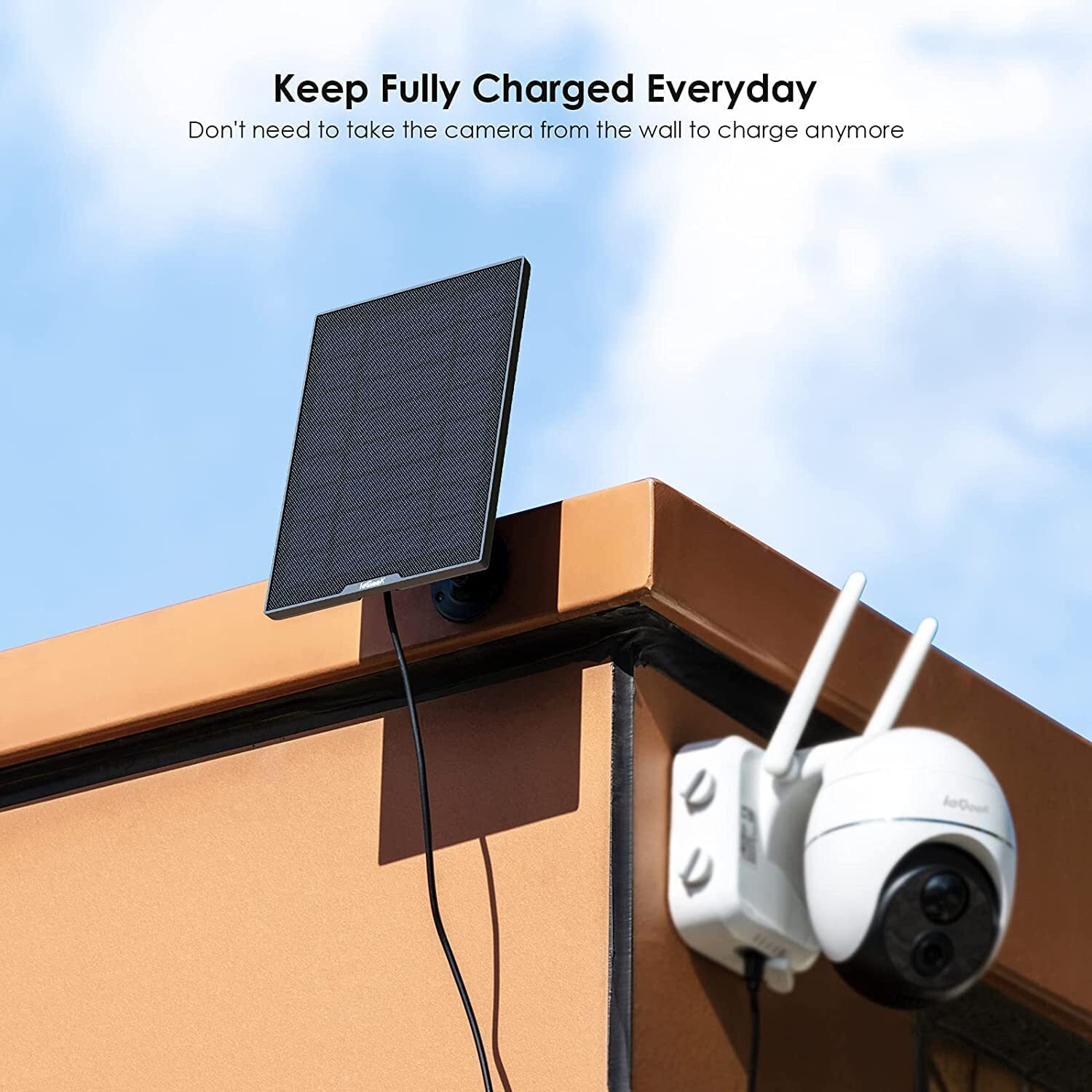 ieGeek Solar Panel For Outdoor Security Camera Home CCTV,USB Port or Type-C Port