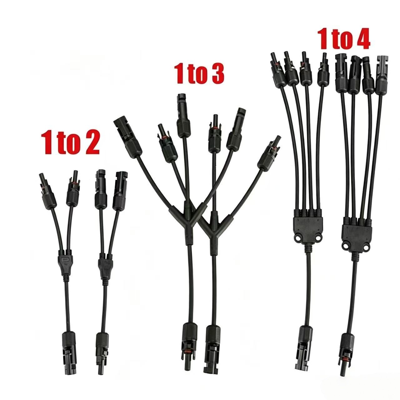 2 Pack MC4 Solar PV Branch Y Connector Splitter Parallel Waterproof IP67 2/3/4
