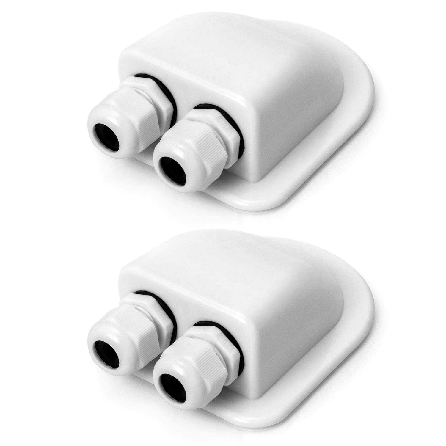 2 Pcs IP68 Waterproof ABS Solar Double Cable Entry Gland-Weather Resistant Dual