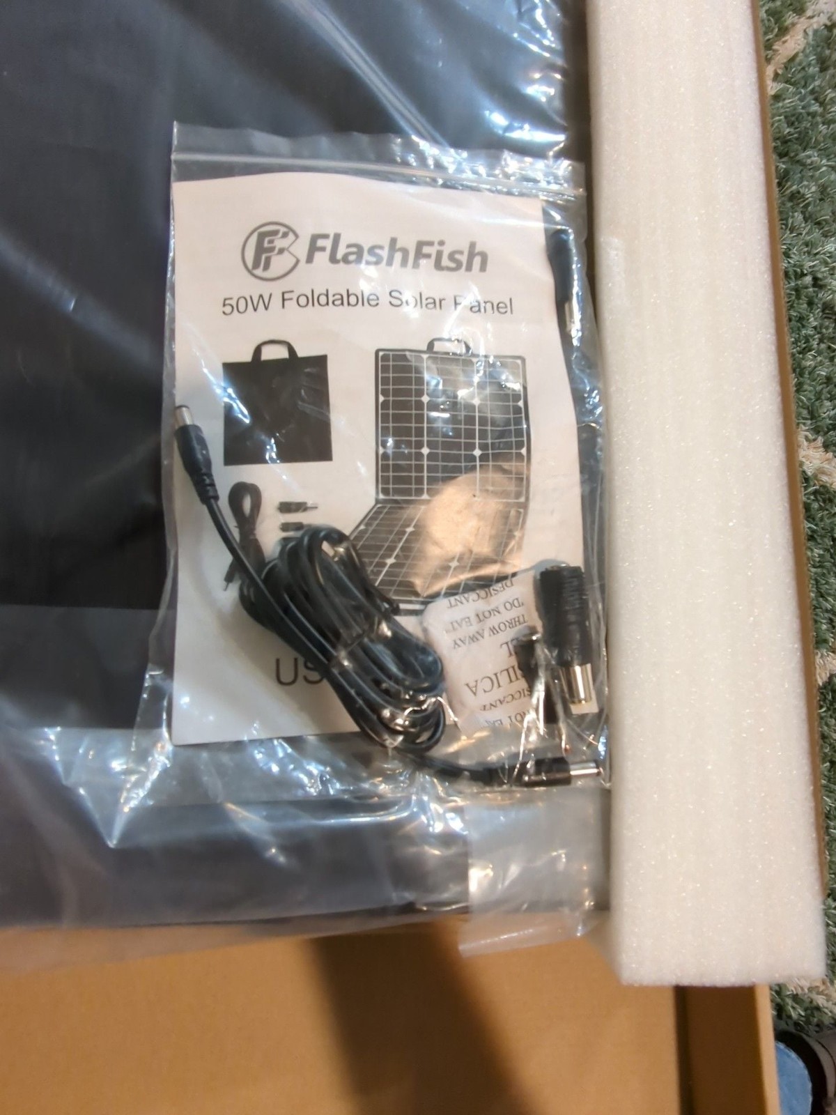 FlashFish 50W Portable Foldable Solar Panel with Connectors
