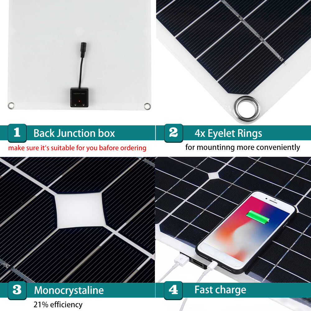 200W Solar Panel Generator Power Bank 6000W Inverter Camping Control Home System