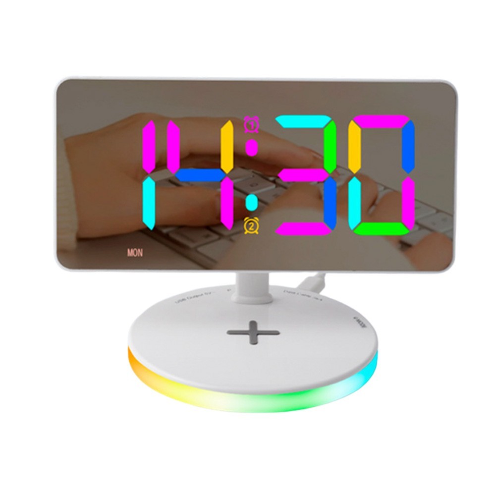 Stylish Electronic Desk Clock Featuring Customizable Colors and Alarms