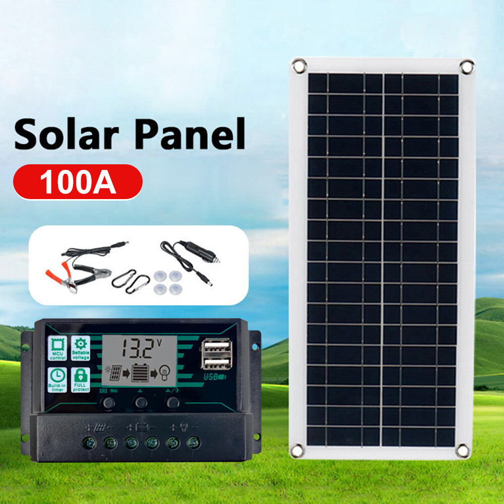 1000W Watt 100A 12V Volt Mono Solar Panel Kit Battery Charger Caravan Shed RV