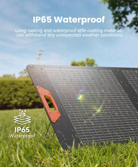 100W Bifacial Portable Solar Panel, 24% Efficiency, Foldable IP65 Charger