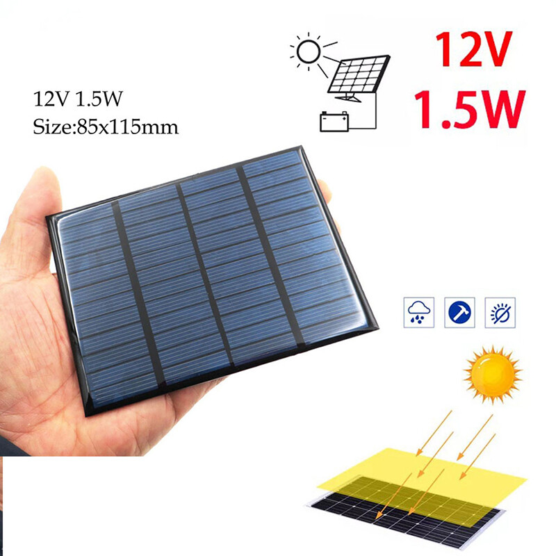 12V 1.5W Solar Plate Cell Panel Polycrystalline Photovoltaic Energy Power Board
