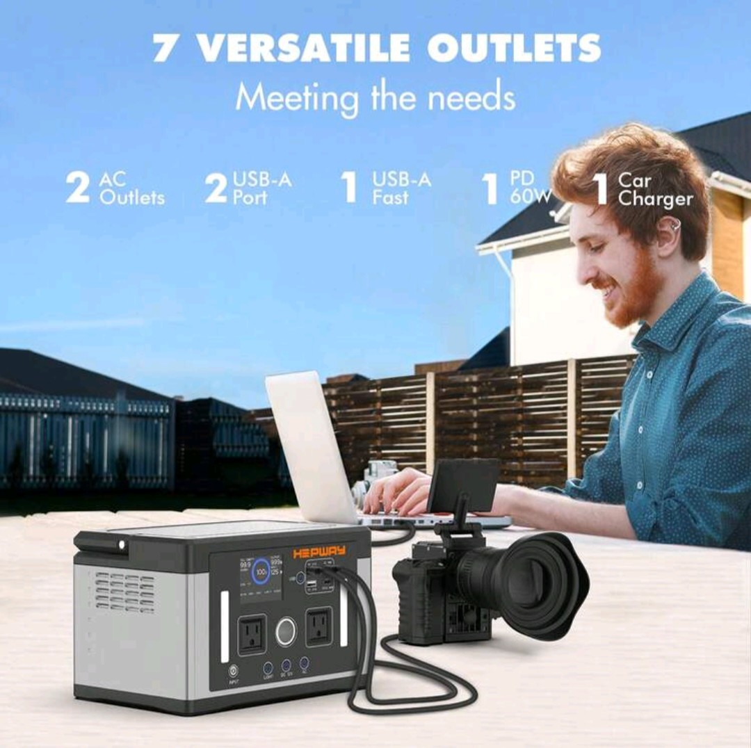 Portable Power Station 700W, 577Wh Battery Solar Generator, Power Bank 110V/ Sur