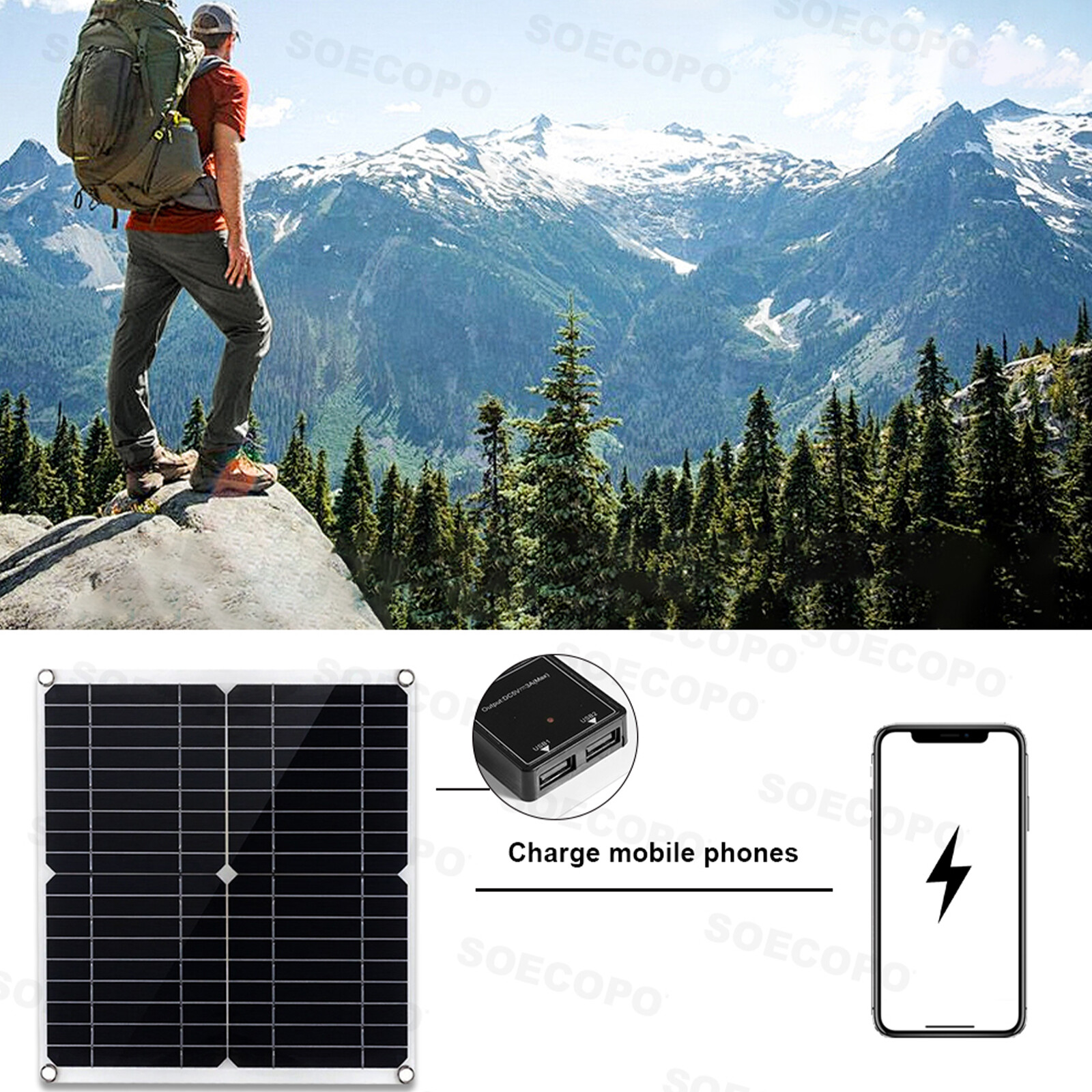 Solar Full Kit 8000w 110v Inverter 300W Solar Panel Home 100A Controller System