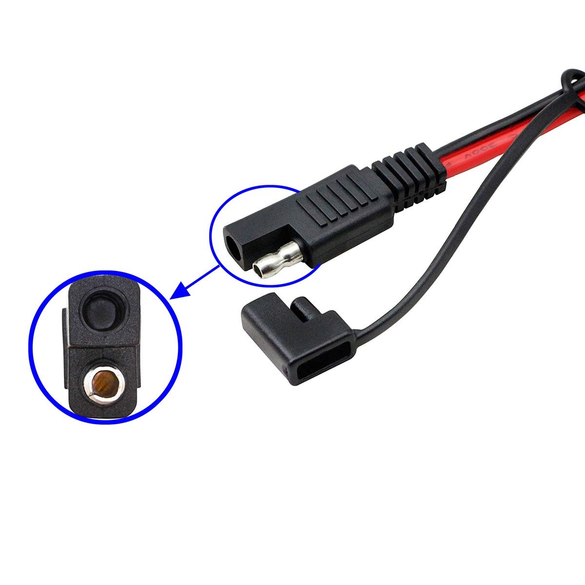 2-Pack SAE Extension Cable 14AWG 20A SAE to SAE Quick Disconnect Wire Harness…