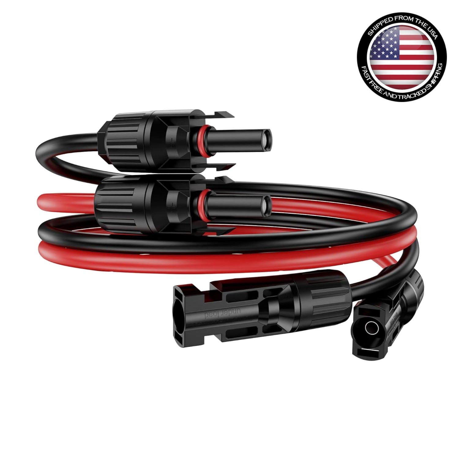Universal 3FT Waterproof Solar Extension Cable – Reliable Red & Black Kit