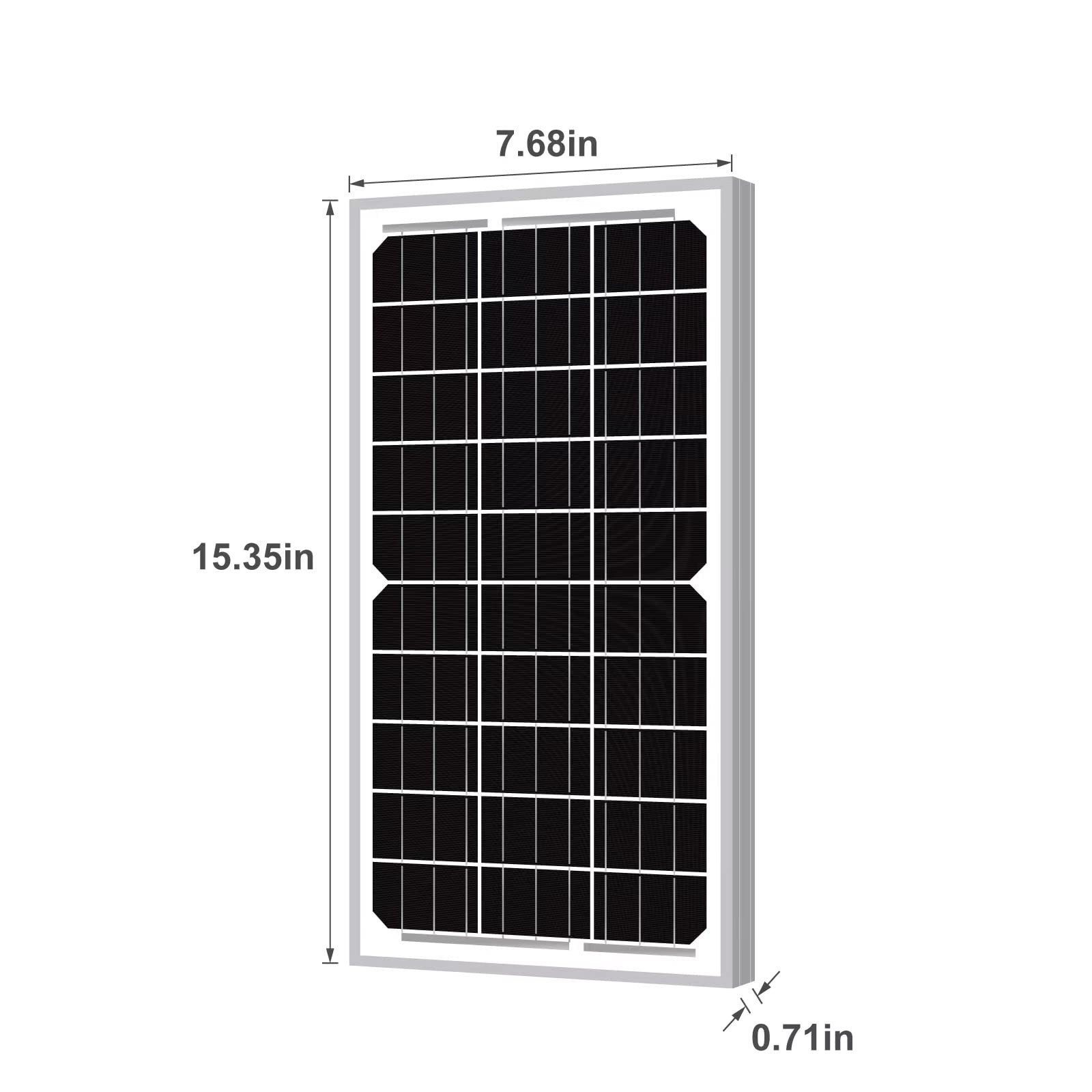 Newpowa 10W(Watts) 12V(Volts) Monocrystalline Solar Panel High-Efficiency PV …