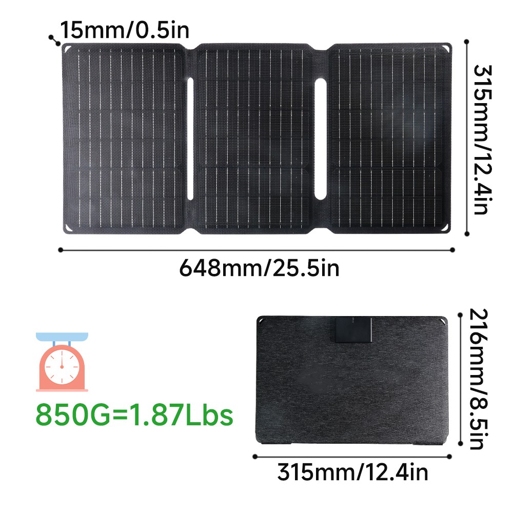 30W 5V Foldable Portable Solar Panel USB Type-C Charger for RV Car Boat Camping