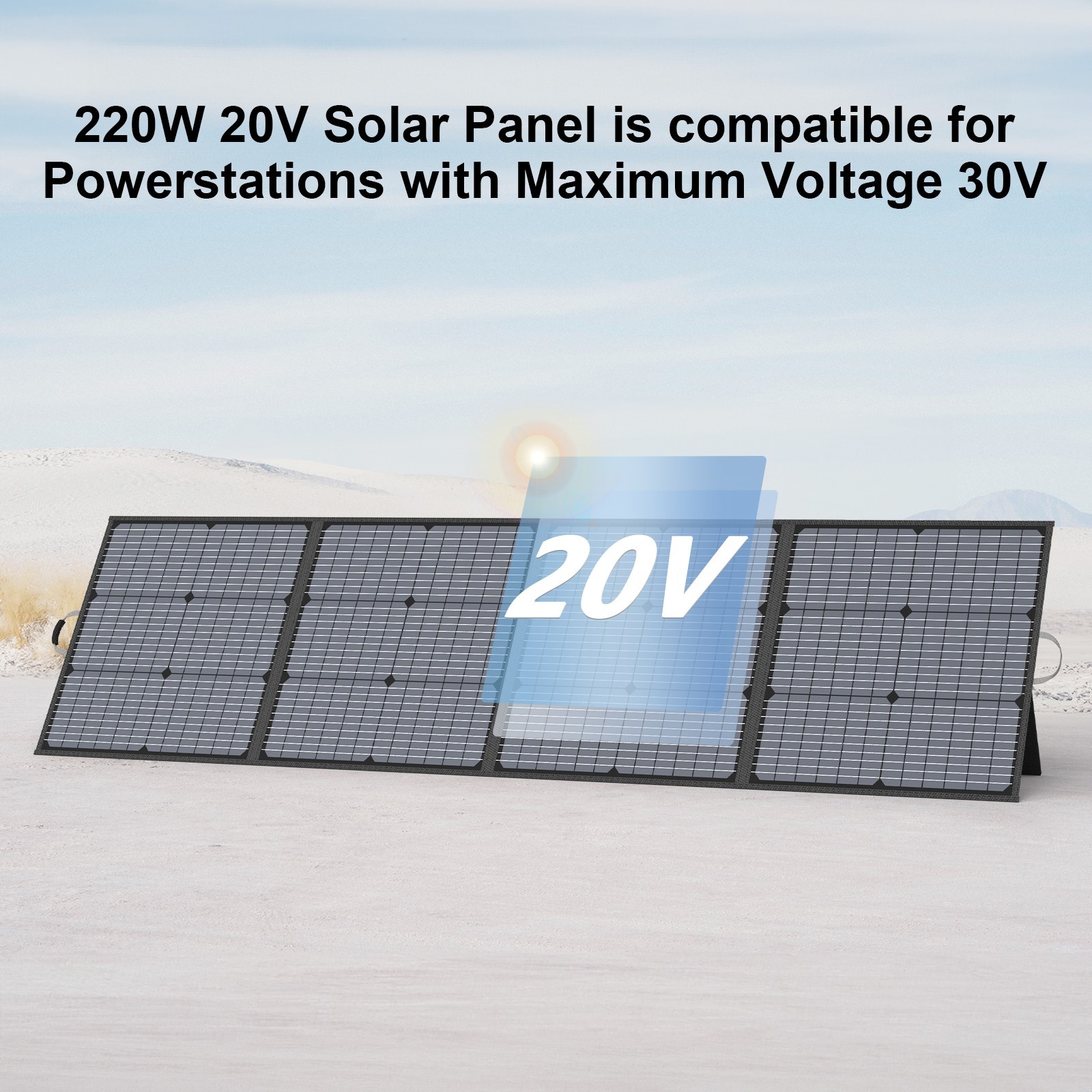 MHPOWOS 20V 110W 220W Folding Solar Panel for VTOMAN Portable Power Station