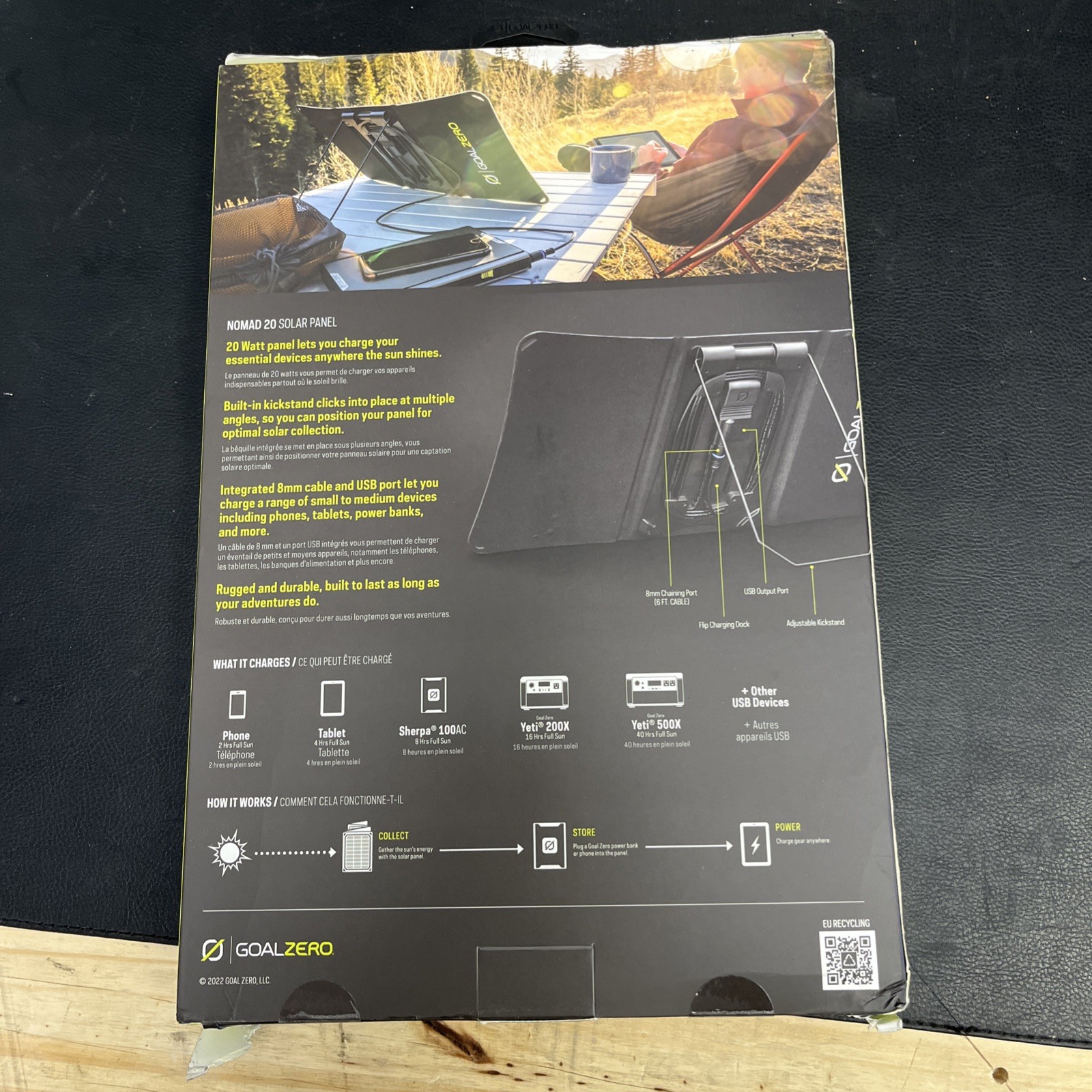 Goal Zero Nomad 20 Foldable Solar Panel. Solar Charger. Charge phone, GPS + MORE