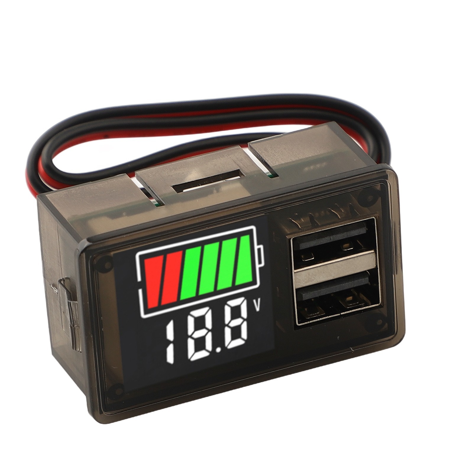 LED Voltmeter DC830V with Double USB Charging for Various Battery Types