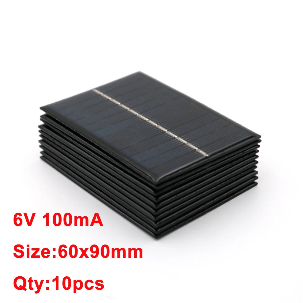 10PCS X DC Solar Panel 6V 100Ma 167Ma 183Ma 333Ma 500Ma 583Ma 750Ma Solar Batter